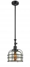 Innovation Lighting 206-BK-G78-CE-LED - Bell Cage - 1 Light - 9 inch - Matte Black - Stem Hung - Adjustable Mini Pendant