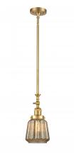 Innovation Lighting 206-SG-G146-LED - Chatham - 1 Light - 7 inch - Satin Gold - Stem Hung - Adjustable Mini Pendant