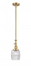 Innovation Lighting 206-SG-G302-LED - Colton - 1 Light - 6 inch - Satin Gold - Stem Hung - Adjustable Mini Pendant