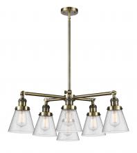 Innovation Lighting 207-6CR-AB-G64 - Small Cone 6 Light Chandelier