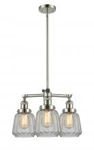 Innovation Lighting 207-PN-G142 - Chatham - 3 Light - 24 inch - Polished Nickel - Stem Hung - Chandelier