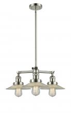 Innovation Lighting 207-PN-G2-LED - Halophane - 3 Light - 22 inch - Polished Nickel - Stem Hung - Chandelier