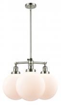 Innovation Lighting 207-PN-G201-10 - Beacon - 3 Light - 24 inch - Polished Nickel - Stem Hung - Chandelier