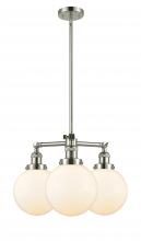 Innovation Lighting 207-PN-G201-8-LED - Beacon - 3 Light - 22 inch - Polished Nickel - Stem Hung - Chandelier