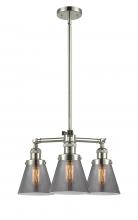 Innovation Lighting 207-PN-G63-LED - Cone - 3 Light - 19 inch - Polished Nickel - Stem Hung - Chandelier