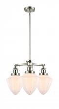 Innovation Lighting 207-PN-G661-7 - Bullet - 3 Light - 20 inch - Polished Nickel - Stem Hung - Chandelier