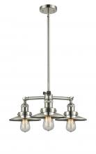 Innovation Lighting 207-PN-M1-PN-LED - Railroad - 3 Light - 19 inch - Polished Nickel - Stem Hung - Chandelier