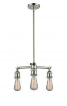 Innovation Lighting 207-PN-LED - Bare Bulb - 3 Light - 15 inch - Polished Nickel - Stem Hung - Chandelier