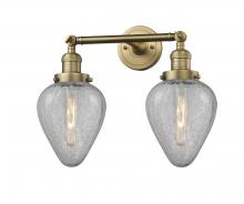 Innovation Lighting 208-BB-G165-LED - Geneseo - 2 Light - 17 inch - Brushed Brass - Adjustable Bath Vanity Light
