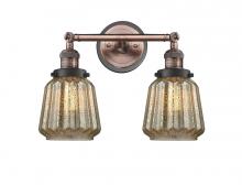Innovation Lighting 208BP-ACBK-G146 - Chatham - 2 Light - 16 inch - Antique Copper - Adjustable Bath Vanity Light