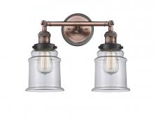 Innovation Lighting 208BP-ACBK-G182 - Canton - 2 Light - 17 inch - Antique Copper - Adjustable Bath Vanity Light