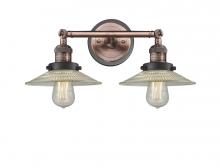 Innovation Lighting 208BP-ACBK-G2 - Halophane - 2 Light - 18 inch - Antique Copper - Adjustable Bath Vanity Light
