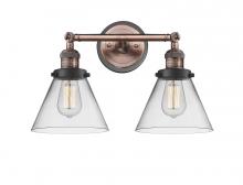 Innovation Lighting 208BP-ACBK-G42 - Cone - 2 Light - 18 inch - Antique Copper - Adjustable Bath Vanity Light