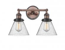 Innovation Lighting 208BP-ACBK-G44 - Cone - 2 Light - 18 inch - Antique Copper - Adjustable Bath Vanity Light