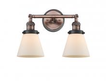 Innovation Lighting 208BP-ACBK-G61 - Cone - 2 Light - 16 inch - Antique Copper - Adjustable Bath Vanity Light
