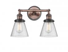Innovation Lighting 208BP-ACBK-G64 - Cone - 2 Light - 16 inch - Antique Copper - Adjustable Bath Vanity Light