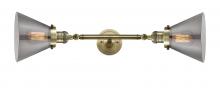 Innovation Lighting 208L-AB-G43-LED - Cone - 2 Light - 8 inch - Antique Brass - Adjustable Bath Vanity Light