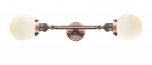 Innovation Lighting 208L-AC-G201-6-LED - Beacon - 2 Light - 6 inch - Antique Copper - Adjustable Bath Vanity Light