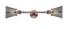 Innovation Lighting 208L-AC-G63-LED - Cone - 2 Light - 6 inch - Antique Copper - Adjustable Bath Vanity Light