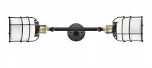 Innovation Lighting 208L-BAB-G51-CE - Bell Cage - 2 Light - 6 inch - Black Antique Brass - Adjustable Bath Vanity Light