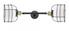 Innovation Lighting 208L-BAB-G71-CE - Bell Cage - 2 Light - 9 inch - Black Antique Brass - Adjustable Bath Vanity Light