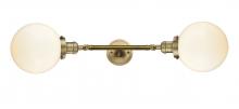 Innovation Lighting 208L-BB-G201-8-LED - Beacon - 2 Light - 8 inch - Brushed Brass - Adjustable Bath Vanity Light