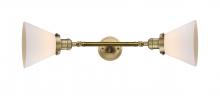 Innovation Lighting 208L-BB-G41-LED - Cone - 2 Light - 8 inch - Brushed Brass - Adjustable Bath Vanity Light
