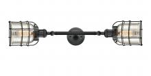 Innovation Lighting 208L-BK-G58-CE-LED - Bell Cage - 2 Light - 6 inch - Matte Black - Adjustable Bath Vanity Light