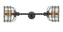 Innovation Lighting 208L-BK-G78-CE-LED - Bell Cage - 2 Light - 9 inch - Matte Black - Adjustable Bath Vanity Light