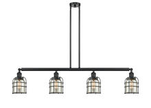 Innovation Lighting 214-BK-G58-CE-LED - Bell Cage - 4 Light - 50 inch - Matte Black - Stem Hung - Island Light