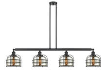 Innovation Lighting 214-BK-G78-CE-LED - Bell Cage - 4 Light - 53 inch - Matte Black - Stem Hung - Island Light
