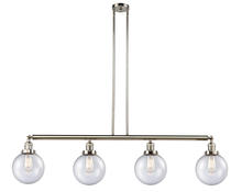 Innovation Lighting 214-PN-G204-8-LED - Beacon - 4 Light - 53 inch - Polished Nickel - Stem Hung - Adjustable Island Light