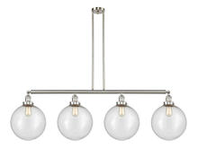 Innovation Lighting 214-SN-G204-12-LED - Beacon - 4 Light - 56 inch - Brushed Satin Nickel - Stem Hung - Adjustable Island Light