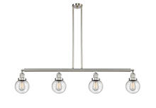 Innovation Lighting 214-SN-G204-6-LED - Beacon - 4 Light - 51 inch - Brushed Satin Nickel - Stem Hung - Adjustable Island Light