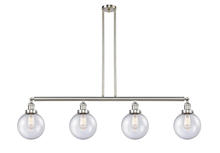Innovation Lighting 214-SN-G204-8-LED - Beacon - 4 Light - 53 inch - Brushed Satin Nickel - Stem Hung - Adjustable Island Light
