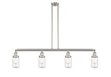 Innovation Lighting 214-SN-G314-LED - Dover - 4 Light - 49 inch - Brushed Satin Nickel - Stem Hung - Adjustable Island Light