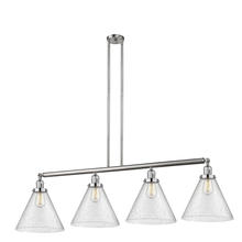 Innovation Lighting 214-SN-G44-L - Cone - 4 Light - 56 inch - Brushed Satin Nickel - Stem Hung - Adjustable Island Light