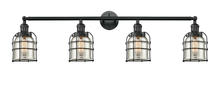 Innovation Lighting 215-BK-G58-CE - Bell Cage - 4 Light - 43 inch - Matte Black - Adjustable Bath Vanity Light