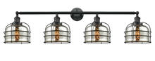 Innovation Lighting 215-BK-G78-CE - Bell Cage - 4 Light - 45 inch - Matte Black - Adjustable Bath Vanity Light