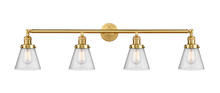 Innovations Lighting 215-SG-G64-LED - Cone - 4 Light - 42 inch - Satin Gold - Bath Vanity Light