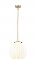 Innovation Lighting 221-1S-AB-G1217-14WV - White Venetian - 1 Light - 14 inch - Antique Brass - Stem Hung - Pendant