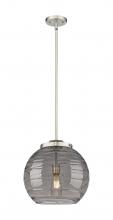 Innovation Lighting 221-1S-SN-G1213-14SM - Athens Deco Swirl - 1 Light - 14 inch - Brushed Satin Nickel - Stem Hung - Pendant