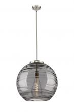 Innovation Lighting 221-1S-SN-G1213-18SM - Athens Deco Swirl - 1 Light - 18 inch - Brushed Satin Nickel - Stem Hung - Pendant