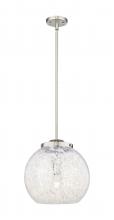 Innovation Lighting 221-1S-SN-G1216-14WM - White Mouchette - 1 Light - 14 inch - Brushed Satin Nickel - Stem Hung - Pendant