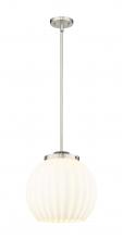 Innovation Lighting 221-1S-SN-G1217-14WV - White Venetian - 1 Light - 14 inch - Brushed Satin Nickel - Stem Hung - Pendant