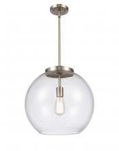Innovation Lighting 221-1S-SN-G124-16-LED - Athens - 1 Light - 16 inch - Brushed Satin Nickel - Stem Hung - Pendant