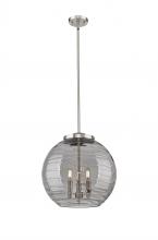 Innovations Lighting 221-3S-SN-G1213-16SM - Athens Deco Swirl - 3 Light - 16 inch - Brushed Satin Nickel - Cord hung - Pendant