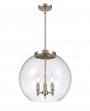 Innovations Lighting 221-3S-SN-G122-16-LED - Athens - 3 Light - 16 inch - Brushed Satin Nickel - Cord hung - Pendant