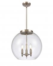 Innovation Lighting 221-3S-SN-G124-16-LED - Athens - 3 Light - 16 inch - Brushed Satin Nickel - Cord hung - Pendant