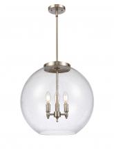 Innovation Lighting 221-3S-SN-G124-18-LED - Athens - 3 Light - 18 inch - Brushed Satin Nickel - Cord hung - Pendant